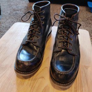 Red Wing Black Prairie Leather Moc Toe Ankle Boot